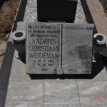 WEIDEMAN Andries Christiaan 1915-1987