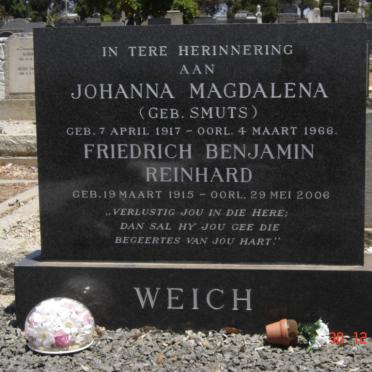WEICH Friedrich Benjamin Reinhard 1915-2006 &amp; Johanna Magdalena SMUTS 1917-1966