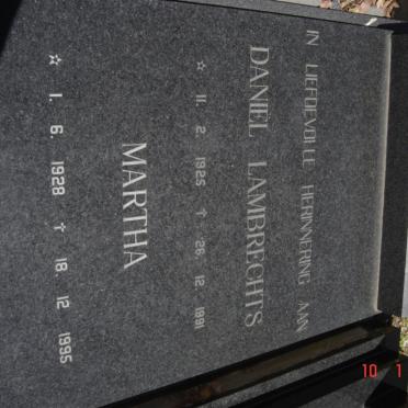 ZYL Daniel Lambrechts, van 1925-1991 &amp; Martha 1928-1995