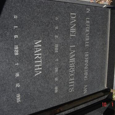 ZYL Daniel Lambrechts, van 1925-1991 &amp; Martha 1928-1995