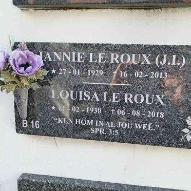 ROUX J.I., le 1929-2013 &amp; Louisa 1930-2018
