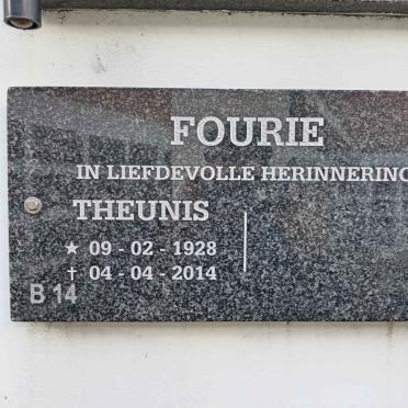 FOURIE Theunis 1928-2014