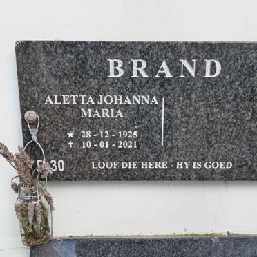 BRAND Aletta Johanna Maria 1925-2021
