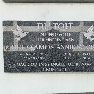 TOIT Hugo Amos, du 1918-1995 &amp; Annie Jacoba 1934-2014