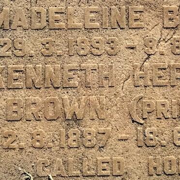BROWN Kenneth Hepburn 1887-1982 &amp; Madeleine 1893-1976