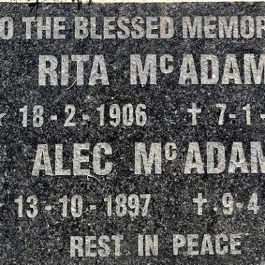McADAM Alec 1897-1984 &amp; Rita 1906-1998