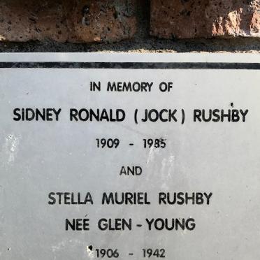 RUSHBY Sidney Ronald 1909-1985 &amp; Stella Muriel GLEN-YOUNG 1906-1942