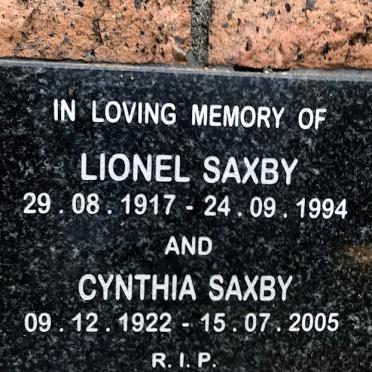 SAXBY Lionel 1917-1994 &amp; Cynthia 1922-2005