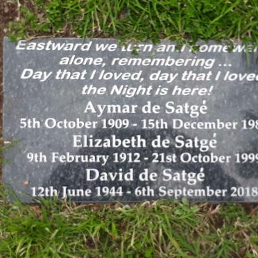 SATGE Aymar, de 1909-1985 &amp; Elizabeth 1912-1999 :: SATGE David, de 1944-2018