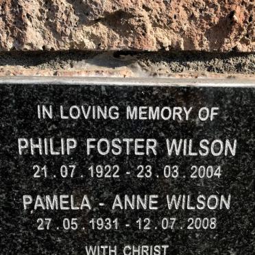WILSON Philip Foster 1922-2004 &amp; Pamela-Anne 1931-2008