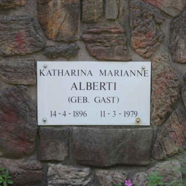 ALBERTI Katharina Marianne nee GAST 1896-1979
