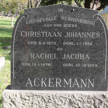 ACKERMANN Christiaan Johannes 1872-1956 &amp; Rachel Jacoba 1878-1963