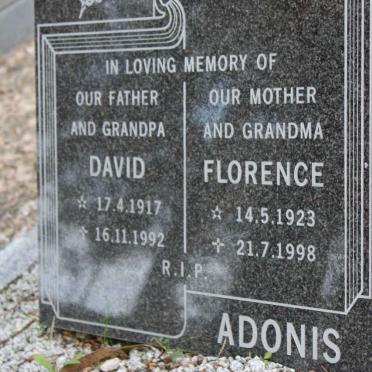ADONIS David 1917-1992 &amp; Florence 1923-1998