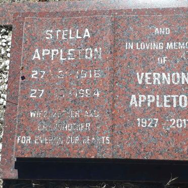 APPLETON Stella 1918-1994 &amp; Vernon 1927-2011