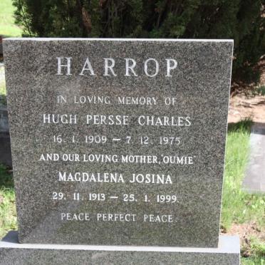 HARROP Hugh Persse Charles 1909-1975 &amp; Magdalena Josina 1913-1999