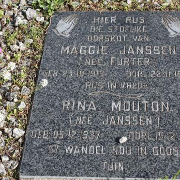 JANSSEN Maggie nee FURTER 1915-1998 :: MOUTON Rina nee JANSSEN 1937-1998