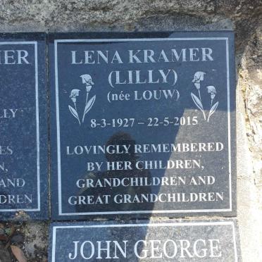 KRAMER Lena nee LOUW 1927-2015