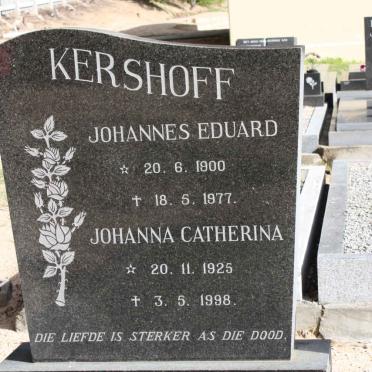 KERSHOFF Johannes Eduard 1900-1977 &amp; Johanna Catherina 1925-1998
