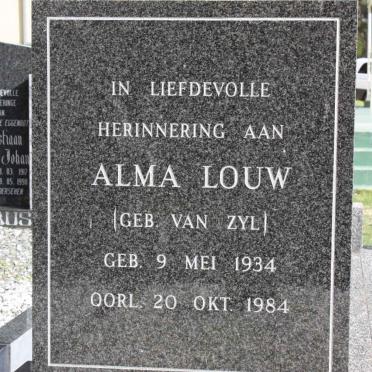 LOUW Alma nee VAN ZYL 1934-1984