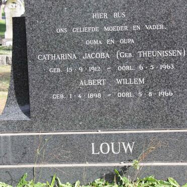 LOUW Albert Willem 1898-1966 &amp; Catharina Jacoba THEUNISSEN 1912-1963