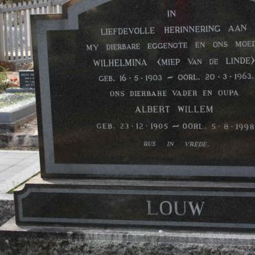 LOUW Albert Willem 1905-1998 &amp; Wilhelmina VAN DER LINDE 1903-1963