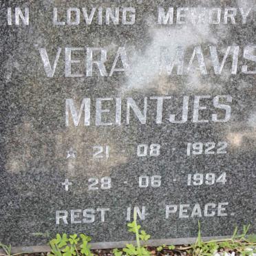 MEINTJIES Vera Mavis 1922-1994