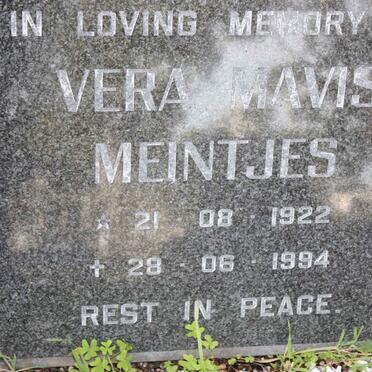 MEINTJIES Vera Mavis 1922-1994