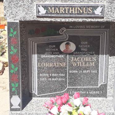 MARTHINUS Jacobus Willem 1952- &amp; Lorraine 1944-2014