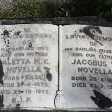 NOVELLA Jacobus W. 1874-1963 &amp; Aletta M.C. WASO 1876-1955