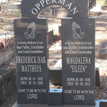 OPPERMAN Frederick Isak Mattheus 1932-2006 &amp; Magdalena 1936-2012