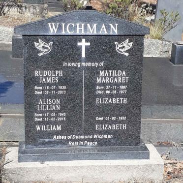 WICHMAN Matilda Margaret 1897-1977 :: WICHMAN Rudolph James 1935-2013