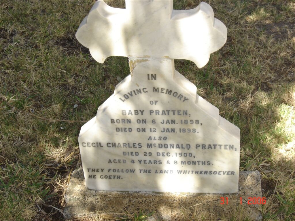PRATTEN Baby  1898-1898 :: PRATTEN Cecil Charles McDonald -1900
