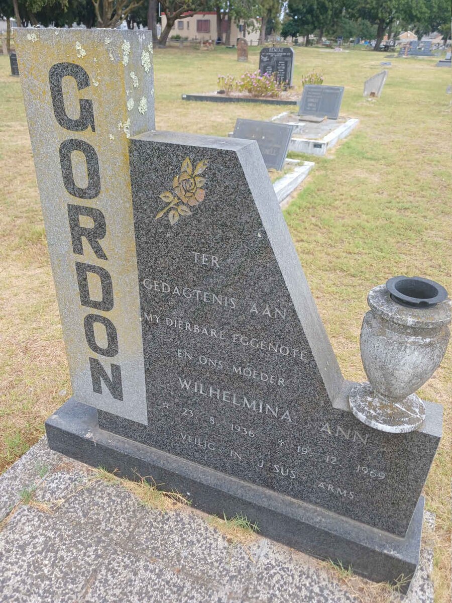 GORDON Wilhelmina Ann 1936-1969