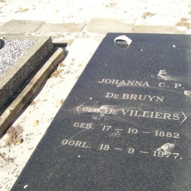 BRUYN Johanna C.P., de nee DE VILLIERS 1882-1977