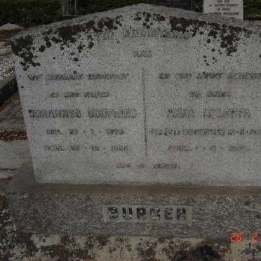 BURGER Johannes Godfried 1878-1965 &amp; Anna Alletta VAN DEVENTER 1877-1968