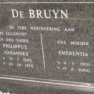BRUYN Philippus Johannes, de 1895-1978 &amp; Emerentia 1901-2000