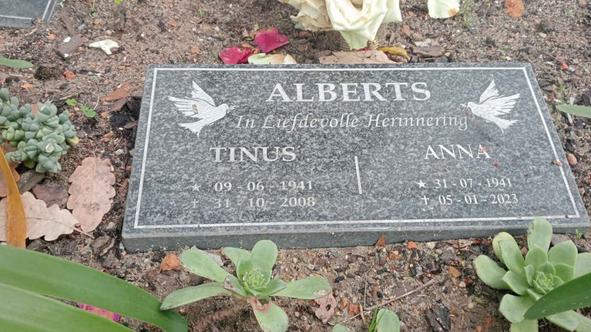 ALBERTS Tinus 1941-2008 & Anna 1941-2023