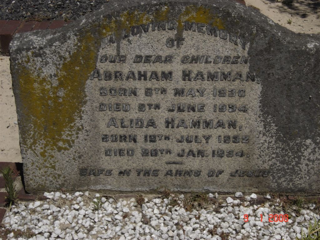 HAMMAN Abraham 1930-1934 :: HAMMAN Alida 1932-1934