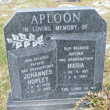 APLOON Johannes Hopley 1922-1993 &amp; Maria 1917-1997