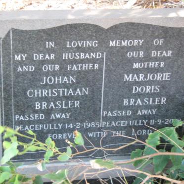BRASLER Johan Christiaan -1985 &amp; Marjorie Doris -2002