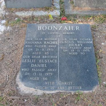 BOONZAIER Justus William Henry -1975 &amp; Johanna Rachel -1971 :: BOONZAIER Leslie Eustace Daniel -1979