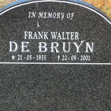 BRUYN Frank Walter, de 1935-2001