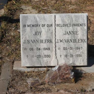 BLERK Jannie J.W., van 1947-1991 &amp; Joy J.S. 1949-1990