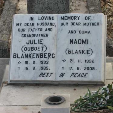 BLANKENBERG Julie 1933-1985 &amp; Naomi 1932-1909