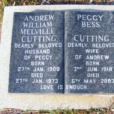 CUTTING Andrew William Melville 1909-1973 &amp; Peggy Bess 1918-2003