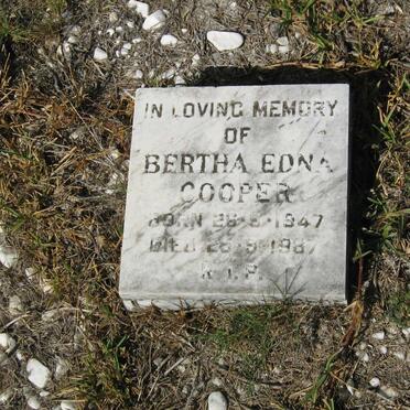 COOPER Bertha Edna 1947-1987
