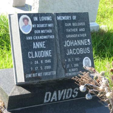 DAVIDS Johannes Jacobus 1952-2006 &amp; Anne Claudine 1946-2001