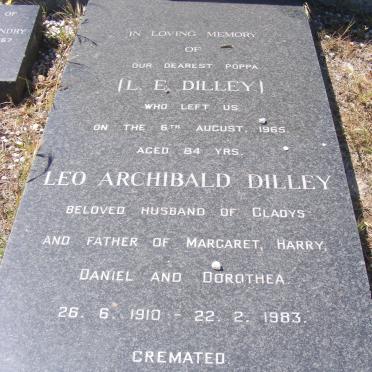 HOUGHTON Emily -1944 :: DILLEY L.E. -1965 &amp; Margaret Anne -1943 :: DILLEY Leo Archibald 1910-1983