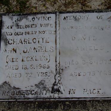 DANIELS David -1973 &amp; Charlotte Ann nee ECKLES -1965