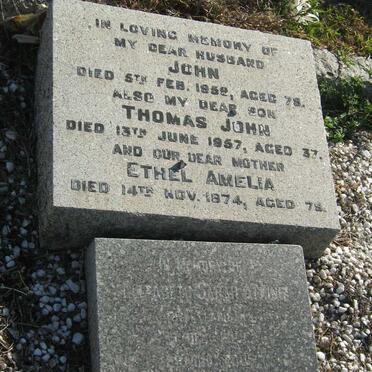 FLANIGAN John -1959 :: FLANIGAN  Thomas John -1957 :: FLANIGAN  Ethel Amelia -1974 :: ATKINS Elizabeth Sarah